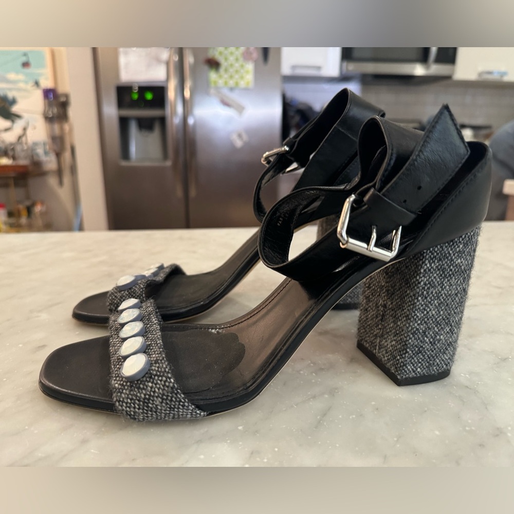 J. Crew Collection Herringbone heels with bejeweled detail - Perfect for holiday